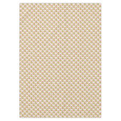 白いクリスマスに赤いキャンディカーヌの金ゴールドリボン テーブルクロス (正面)