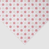 白いクリスマスに赤い金ゴールドのスノーフレーク・パターン 薄葉紙 (詳細)