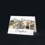 白いクリスマスに隣人が楽しいクリスマスの金ゴールド シーズンカード<br><div class="desc">Studioportosabbia,  studio porto sabbia,  collage Christmas card,  違うfor (family)リレーション，アメリカ州と言語，ブラック，金ゴールド，ホワイト，オーナメント，キャンドル，季節，クリスマス，季節の挨拶， x-mas，休日，グリーティングカード，写真，オランダ，ドイツ語，写真，, ,  イタリアン,  kerstkaart,  natale,  navidad,  carta,  weiachen,  noel，写真</div>