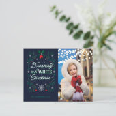 白いクリスマスのはがきを夢見るテンプレート シーズンポストカード (スタンド正面)