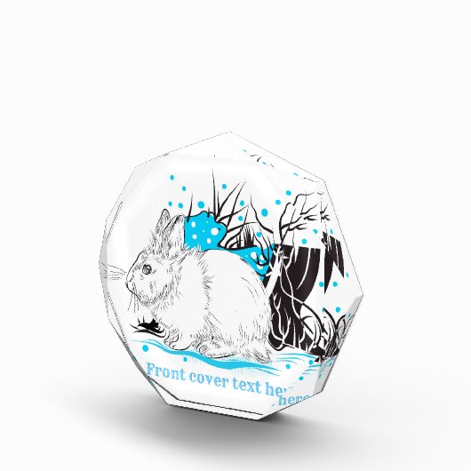 白いクリスマスのウサギ フォトブロック (右)