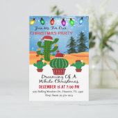 白いクリスマスのサボテン夢を見るパーティー 招待状 (スタンド正面)