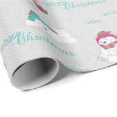 白いクリスマスのホッキョクグマ ラッピングペーパー (ロールコーナー)