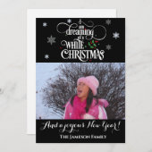 白いクリスマスの写真の休日の夢を見る シーズンカード (正面/裏面)
