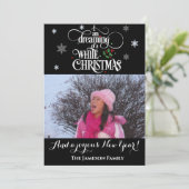 白いクリスマスの写真の休日の夢を見る シーズンカード (スタンド正面)