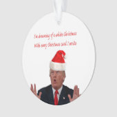 白いクリスマスの夢を見るトランプ オーナメント (正面)