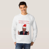 白いクリスマスの夢を見るトランプ Tシャツ (正面フル)