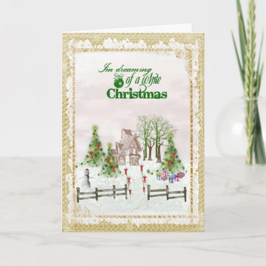 白いクリスマスの夢を見る シーズンカード (正面)
