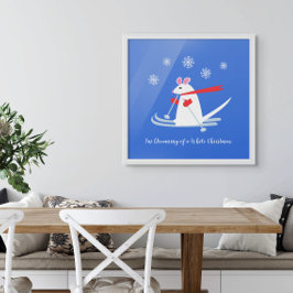 白いクリスマスの夢を見る – スキーマウス ポスター