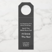 白いクリスマスの夢を見パーソナライズされたる ボトルネックタグ (正面)