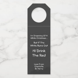 白いクリスマスの夢を見パーソナライズされたる ボトルネックタグ