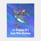 白いクリスマスの夢素晴らしを見ること フリースブランケット (正面)