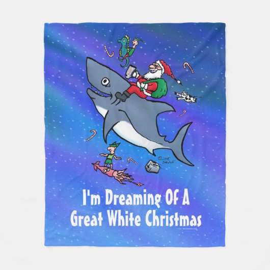 白いクリスマスの夢素晴らしを見ること フリースブランケット (正面)