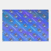 白いクリスマスの夢素晴らしを見ること ラッピングペーパーシート (正面3)