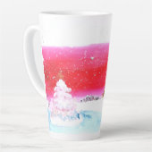 白いクリスマスの夢 カフェラテマグ (左アングル)