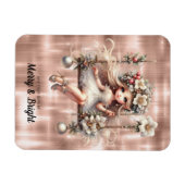 白いクリスマスの妖精メリーと明るい マグネット (横)