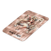 白いクリスマスの妖精メリーと明るい マグネット (左側)