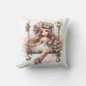 白いクリスマスの妖精 クッション (正面)