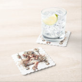 白いクリスマスの妖精 ペーパーコースター (インサイチュ)