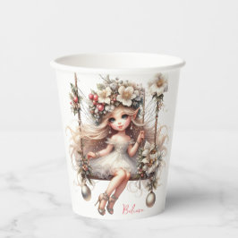 白いクリスマスの妖精 紙コップ