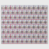 白いクリスマスの教会と雪の結晶 ラッピングペーパー (フラット)