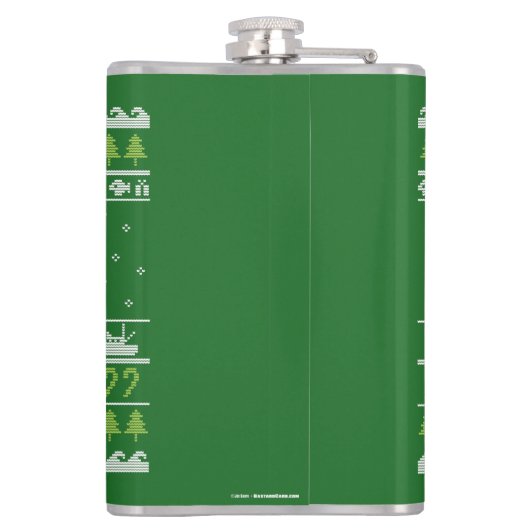 白いクリスマスの素晴らし夢を見る醜いセータースタイル フラスク (裏面)