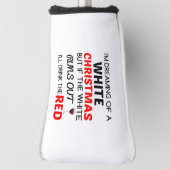 白いクリスマスの赤ワイン ゴルフヘッドカバー (回転90)