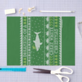 白いクリスマスの醜素晴らしいセーターの夢を見ながら 薄葉紙 (クラフト)