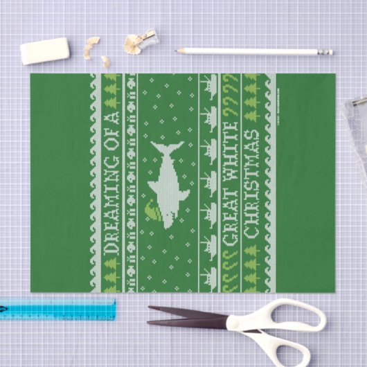 白いクリスマスの醜素晴らしいセーターの夢を見ながら 薄葉紙 (クラフト)