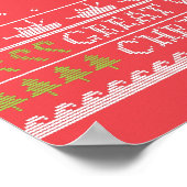 白いクリスマスの醜素晴らしいセーター赤の夢を見る ポスター (角)