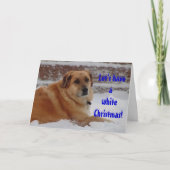 白いクリスマスの雪の天使を夢見るかわいい女 シーズンカード (正面)