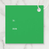 白いクリスマスの雪の結晶メリークリスマスグリーン フェイバータグ (裏面)