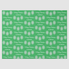 白いクリスマスの雪の結晶メリークリスマスグリーン 薄葉紙