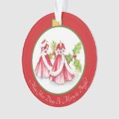 白いクリスマスの飾りの夢 オーナメント (正面)