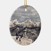 白いクリスマスの飾り セラミックオーナメント (右)