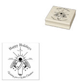 白いクリスマスを祈る天使 ラバースタンプ (押印)