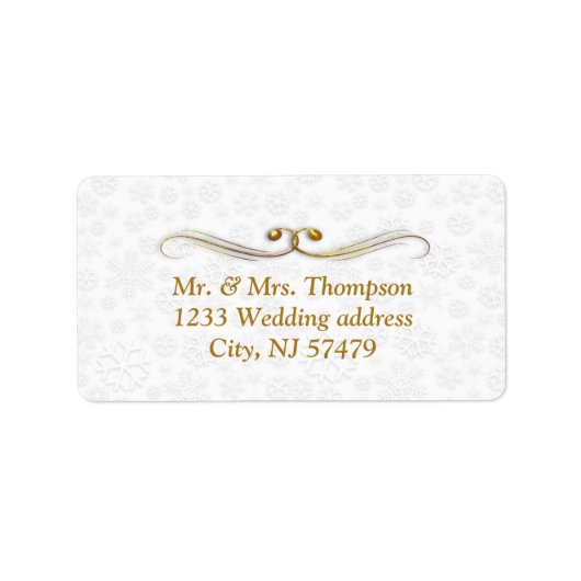 白いクリスマスウェディングラベル ラベル (正面)