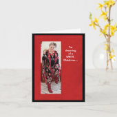 白いクリスマスカードをユーモラスに夢見ながら カード (黄色い花)