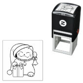 白いクリスマスキャットドードルカラーミー セルフインキングスタンプ (インサイチュ)