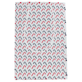 白いクリスマスキャンディーケインのシームレスなパターン ミディアムペーパーバッグ