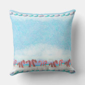 白いクリスマスキャンディーケーンの森 クッション (裏面)