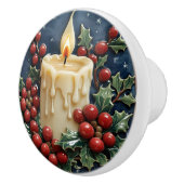 白いクリスマスキャンドル セラミックノブ (右)