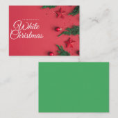 白いクリスマスグリーティングカード ノートカード (正面/裏面)
