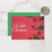 白いクリスマスグリーティングカード ノートカード (正面/裏面インサイチュ)