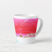 白いクリスマスコーヒーカップの夢を見る カフェラテマグ (右アングル)