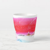 白いクリスマスコーヒーカップの夢を見る カフェラテマグ (正面)