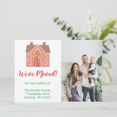 白いクリスマスジンジャーブレッドホームフォトムービング シーズンカード (スタンド正面)