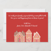 白いクリスマスジンジャーブレッドホームフォトムービング シーズンカード (裏面)