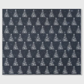 白いクリスマススターツリー ラッピングペーパー (フラット)