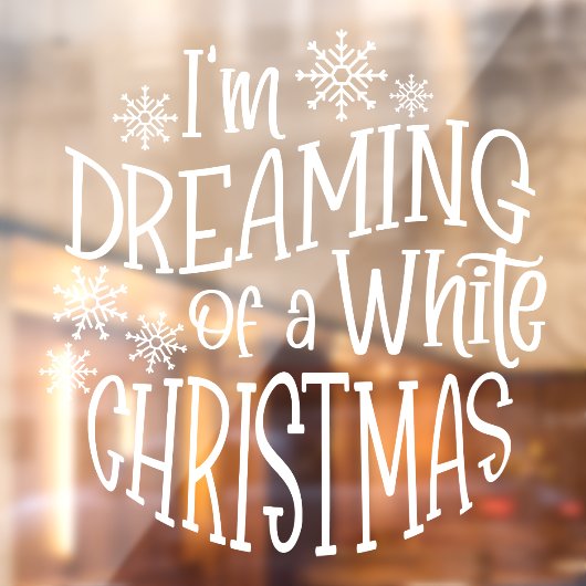 白いクリスマススノーフレークを夢見ている ウィンドウサイン (シート2)